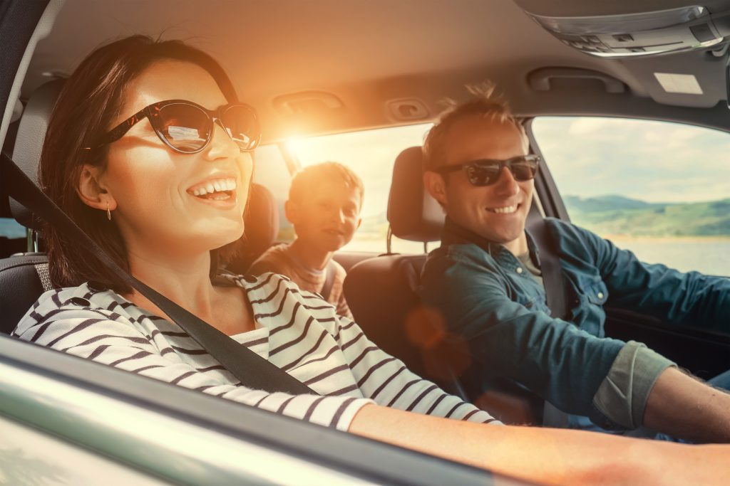 a family on a road trip